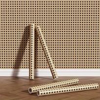 Classic 3D Rattan Pvc Wall Cover Peel And Stick Wicker Home Decor Kitchen Bathroom Water-Repellent Vinyl Wall Renovation Sticker 45CMX1M