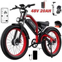 DUOTTS N26 Electric Bike 2*750W 20Ah Samsung Battery 26  55km/h 120HP Practical for traveling, parking Black and red.