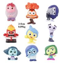 9PcsSet Mini Inside Out 2 Action Figure Toy Cartoon Movie Joy Anxiety Anger Sadness Disgust Fear Model Doll Figurines Kids Gift
