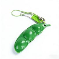 Funny Soybean Pea Pod Fidget Toy Squishy Sensory Stress Relief Keychain Soft Squeeze Bean for Anxiety, Cute Desk Pop-it Toy Gift