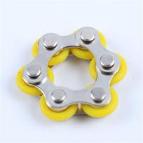 Anxiety Ring Bike Chain Finger Fidget Toy For Autism ADHD ADD Stress Relief in Classroom Office School Sensory Toys geltona