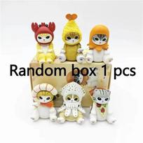 In Stock Mufosand Fried Shark Cat Blind Box Backpack Collectible Pvc Action Figure Trendy Toys Cute Birthday Gifts Home Decorati