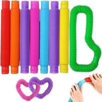 8pcs Sensory Colorful Interlocking Fidget Toys for Kids 3-12 Christmas Decoration Random Color