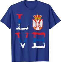 Serbia Crest Serbia Love Serbian Flag Srbija Unisex TShirt Short Sleeve Casual 100 Cotton Shirt S