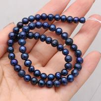 1String, Black Natural Freshwater Pearls, 5-6mm, Handmade Round Pearl Beads for Jewelry Making DIY, Cheapest Items Available 36cm 1String/5-6mm-36cm juoda