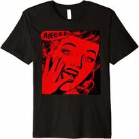 Retro Creepy Halloween Scream Horror  Screaming For Life Premium T-Shirt S įvairiaspalvis