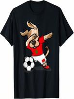 Dabbing Dog Morocco Soccer Fans Jersey Moroccan Football Art Men Women Girls Kids T-Shirt S įvairiaspalvis