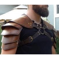 Retro viduramžių vikingų odiniai petukai Kostiumo šarvai Cosplay ir fotografijai ruda