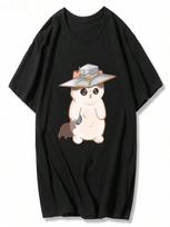 Cypher Cat Cute Surprised Penguin Valorant Men Women T Shirts O-Neck 2025 Summer Printed Unisex Harajuku Game Custom S įvairiaspalvis