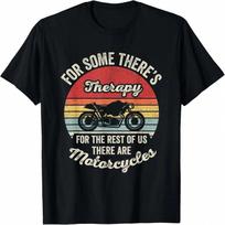 Vintažinis Retro Juokingas Motociklininko Terapija Biker Dovana Marškinėliai S įvairiaspalvis
