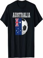 AUSTRALIA Flag - Soccer Futbol Football T-Shirt S įvairiaspalvis