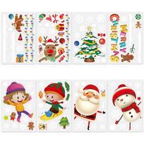 Vibrant Christmas Wall Decor With Beautiful Colorful Window Clings Of Snowflakes Design A