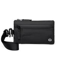 RFID Blocking Zip Clutch with Wristband Slim with Zipper Credit Card Holder 3 External Slots Men Wallets Outdoor Activities