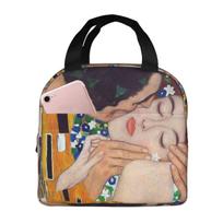 The Kiss By Gustav Klimt Insulated Lunch Bag for Kids School Cooler Thermal Food Box Tote Portable Lunch Boxes Container One Size