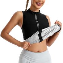 Women’s Outdoor Running Sweat Shapewear Sauna Slimming Undershirt Corset Tummy Tuck Design Fitness Body Shaping Top M
