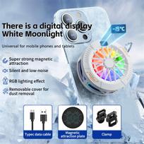 Popular_DY29 Mobile Phone 3 Gears Adjustment Game Cooler Magnetic White NONE