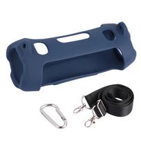 Silicone Bluetooth Speaker Case with Shoulder Strap Splash-proof Protective Sleeve Dirt-proof for JBL Charge 6 Speaker tamsiai mėlyna spalva