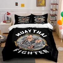 Fighter with Muay Thai text. Bedding sets Duvet cover sets Duvet covers Pillowcases(1 * Duvet Cover 2 * Pillowcases without duvet insert) 135x200cm