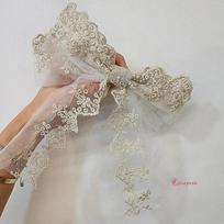 Giant ribbon hairpin, women's giant ribbon pin, female hair clip, giant gold thread self-wedding lace klm221