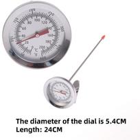 Silver Oil Thermometer Cooking Temperature Meter Stainless Steel Probe Thermometer Milk Coffee Food Meat Gauge