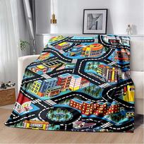 All Breeds Dogs Flannel Blanket, Soft Warm Throw with Multi Dog Faces Print for Bed Sofa, Cozy Bedding for Dog Lovers 80cm x 120cm