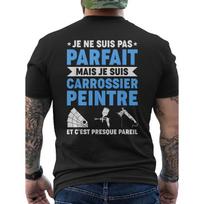 Humorous T-Shirt for Male French Auto Body Painters - Black Featuring French Writing And Sprayer Design on The Back, Perfect Gift for Auto Body S juoda