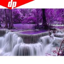 Siuvinėjimo kryželiu rinkiniai  Purple Falls  Medvilnės siūlų tapyba  pasidaryk pats  rankdarbiai 20X30 blue