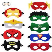 9 vnt. superherojų veltinio kaukės vaikams, superherojų kaukės su elastine virvele, vakarėlio, cosplay dovanėlės, kaukės skirtos