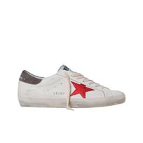 Golden Goose Superstar Balti Raudoni Pilki Kulno Juostelės Sportbačiai 43