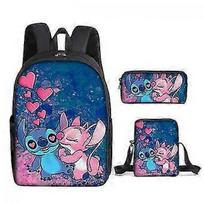 New style cartoon stitch Stitch three-piece schoolbag elementary and middle school students backpack backpack  19-NMAOV