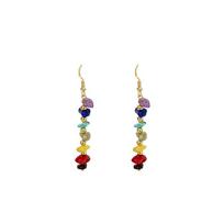 Hot-selling colorful gravel earrings, creative irregular earrings, winding seven-color handmade earrings