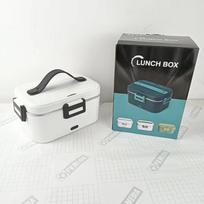 2-in-1 Electric Heated Lunch Box for Home, Car & Office – Insulated Bento Box with Vacuum Heating. US 110V+Car 12V/24V balta-juoda spalva