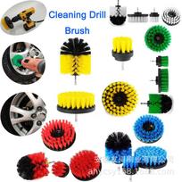 Electric Drill Brush Set for Home, Kitchen, Bathroom, Glass, and Car Cleaning Fresh Green; 4-piece set: 2in+3.5in+4in+5in solid