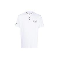 Emporio Armani EA7 SS23 Letter And Number Print Straight Fit Casual Short Sleeve Polo Shirt Men tops White 8NPT21-PJEMZ-01100 S