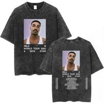 Rels B A New Star Graphic Print Tshirt Unisex Women Vintage Washed Cotton Gothic YK Fashion Summer Tee Loose Casual Oversized Tee S