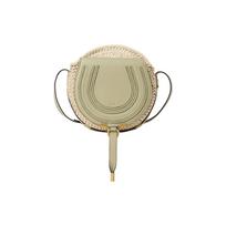 Chloe Marcie Embossed Handwoven Palm Leaf Panel Small Calfskin Shoulder Crossbody Bag Women bags Green CHC23-SS736I32-37J Basic Set (Bag+Dust Bag)