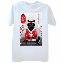 Cat Sushi Vintage Japanese 80s 90s Anime Boy Girl Teen Tee Tops Round Neck ShortSleeve Fashion Tshirt Clothing Casual Tshirts S