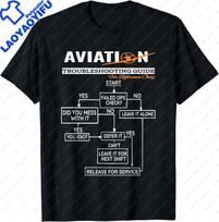 Airplane Pilot TShirt Funny Pilot Troubleshooting Guide Tee TShirt Funny Clothes  Unisex Clothing Tops Camisetas S