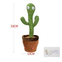Dancing Talking Cactus Toy Kid Singing Mimicking Repeating Cactus Toy Baby Toddler Boy Girl Gift Recording Voice Interactive Fun