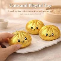 Simulation Soft Flour Bun Squeeze Pinch, Dumpling Squishy Stress Ball Fidget Toy with Steamer Case United States