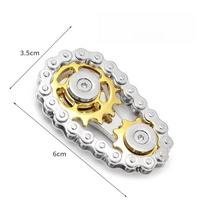 Gear Chain Fidget Roller Fidget Spinner EDC Metal Alloy Relieve Stress Relief Toy Hand Rotating Antistresse Decompression Adults auksas