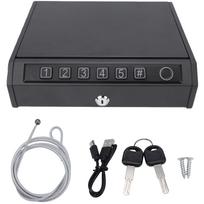 Small Safe Box Travel Lock Storage Firearms Safe Digit Password Fingerprint Key Security Locks with Steel Cable Sturdy