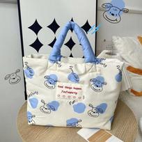 Tulips Cotton Padded Tote Bag Flower Flower Shoulder Bag Cute Mommy Quilte Handbag  Outgoing balta