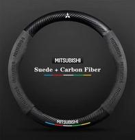 For Mitsubishi Outlander Pajero Asx Colt Lancer EX Evolution X L200 Triton RALLIART Car Suede Carbon fiber Steering Wheel Cover juoda