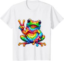 New TieDye Frog Peace Sign Hippie TShirt S