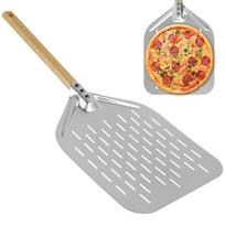 12 Inch Pizza Shovel Metal Non-Stick Pizza Peel with Wood Handle Transfer Tray for Homemade Baking Pizza Cake Bread Pizzas Tools (as the picture,12")