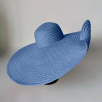 Elegant Women's Wide Brim Sun Hat, Floppy Beach Hat for , Stylish Summer Accessory in Red One Size mėlyna