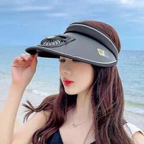 Sun Visor Hats with Fan, USB Charging Outdoor Summer Hat with Fan, Rechargeable Fan for Women Men