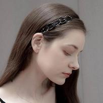 Valerie Half Bead Hairband LFHB0166 Navy