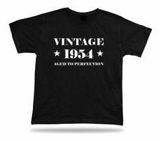 Printed T-shirt tee vintage 1954 aged happy birthday present gift idea original L